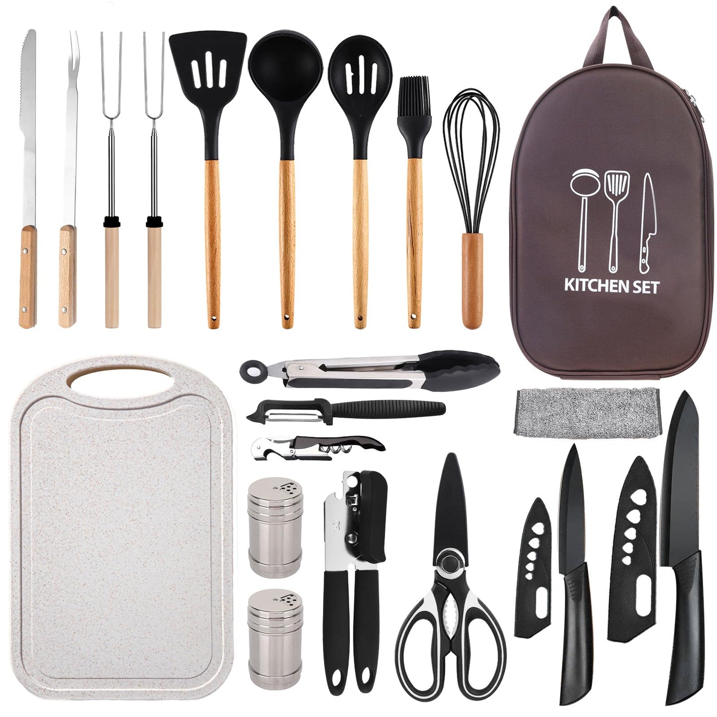 Silicone Campsite Chef Set with Storage Bag