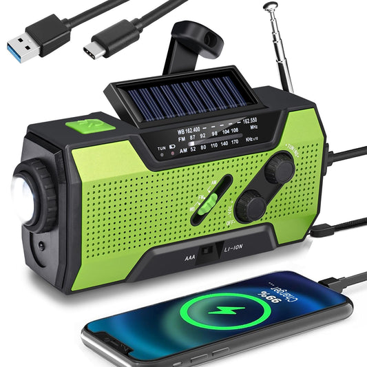 WenBelle Multi-Power Weather Alert Radio WB02 Green