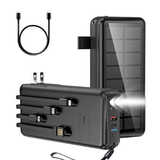 SolarFast 50K Portable Power Bank with Built-in Cables