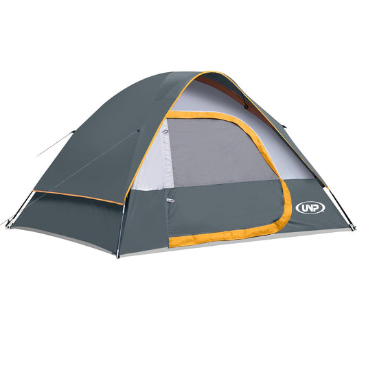 4-Person Waterproof Dome Tent with Easy Setup - Gray