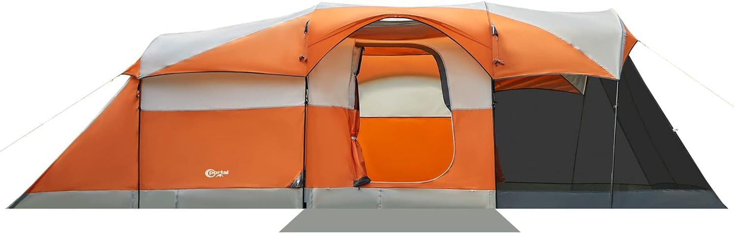 PORTAL 8-Person Waterproof Family Camping Tent with Screen Porch