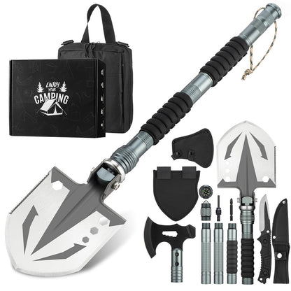 WildRover Survival Shovel & Axe Kit: Tactical Multi-Tool for Outdoor Enthusiasts