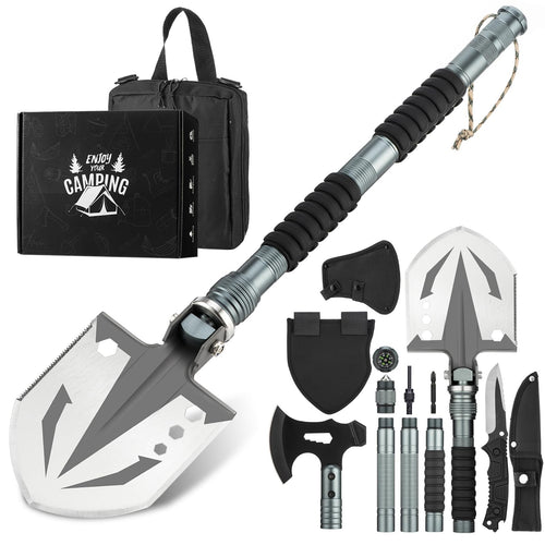 WildRover Survival Shovel & Axe Kit: Tactical Multi-Tool for Outdoor Enthusiasts