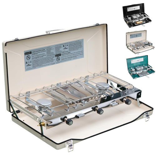 FineFlame Camping Stove 3 Burner 20400 BTU Propane Portable Stove with Regulator Toast Tray Windshield for Car Camping BBQ Picnics Outdoor Cooking Camping Gas Stove